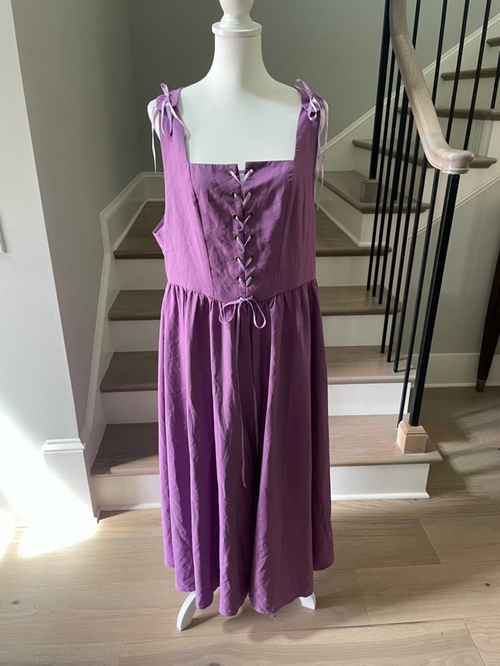 Scarlet Darkness Renaissance Lace-up Bodice Flared A-Line Maxi Dress Topper XL - Picture 6 of 8